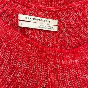 Anthropologie red sweater size xs